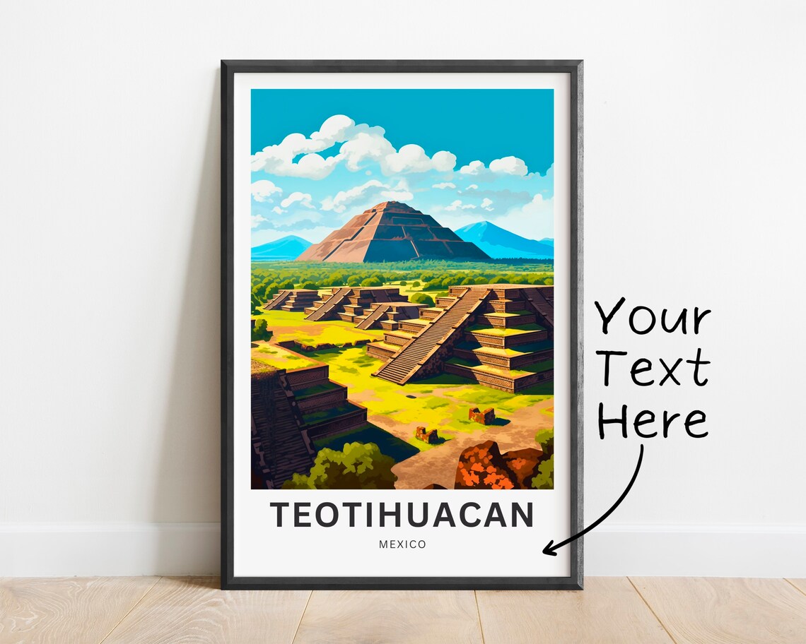 Teotihuacan Mexico Pyramid of the Sun Ancient Ruins Travel Poster - Image 2