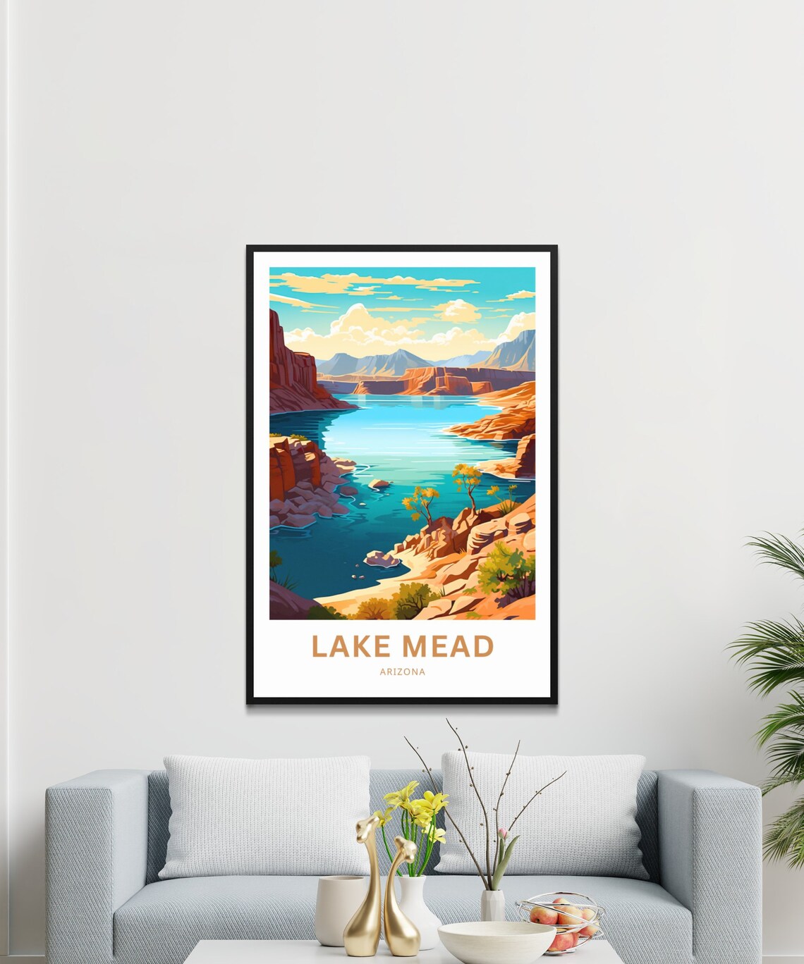 Personalized Lake Mead Travel Poster, Arizona Wall Art - Image 3