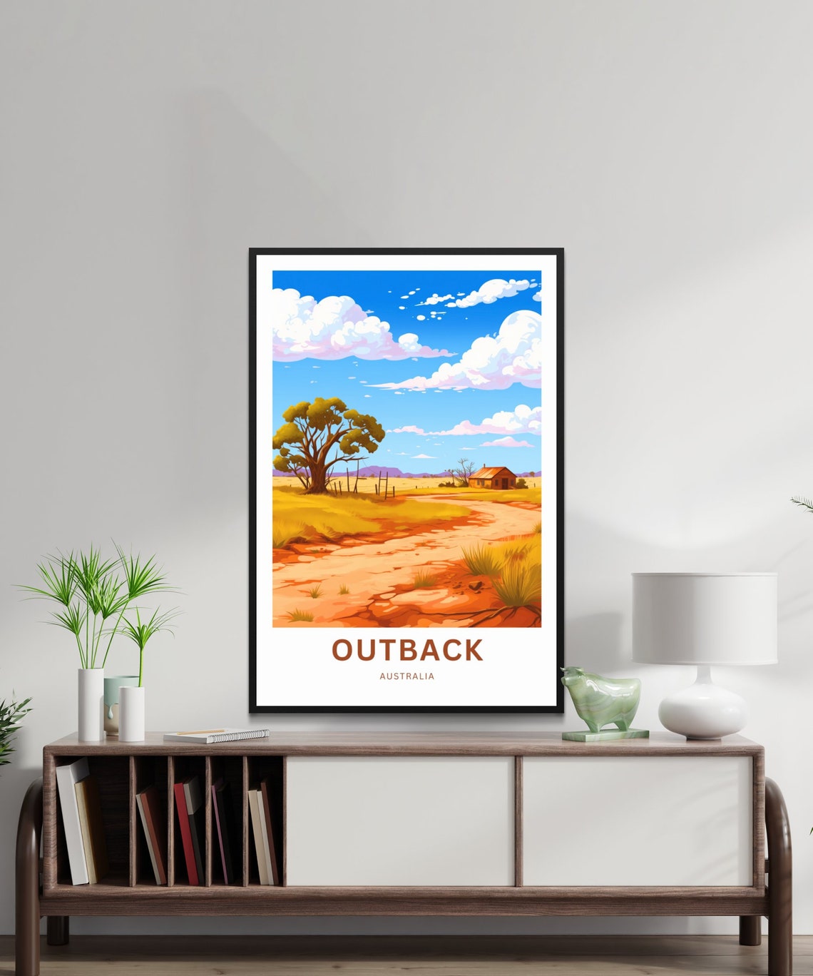 Australian Outback Farmhouse Dirt Road Country Travel Poster - Image 2