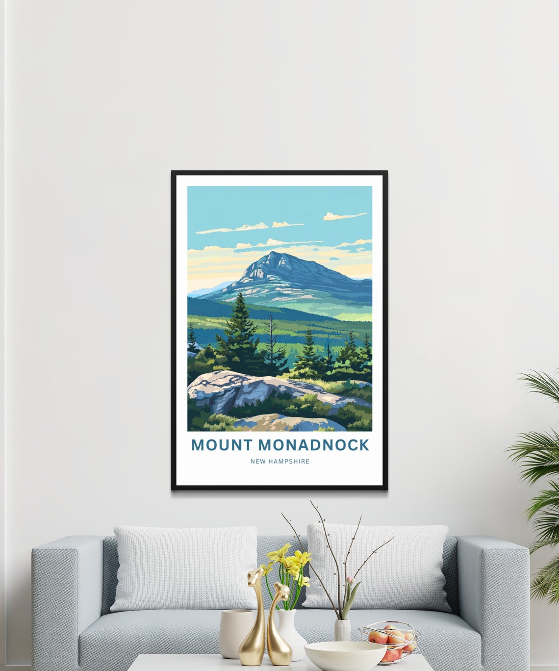 Personalized Mount Monadnock Peak Evergreens Custom Text Poster - Image 3
