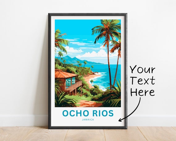 Personalized Ocho Rios Travel Print Ocho Rios Poster Jamaica Wall Art Framed Present Gift United States Present