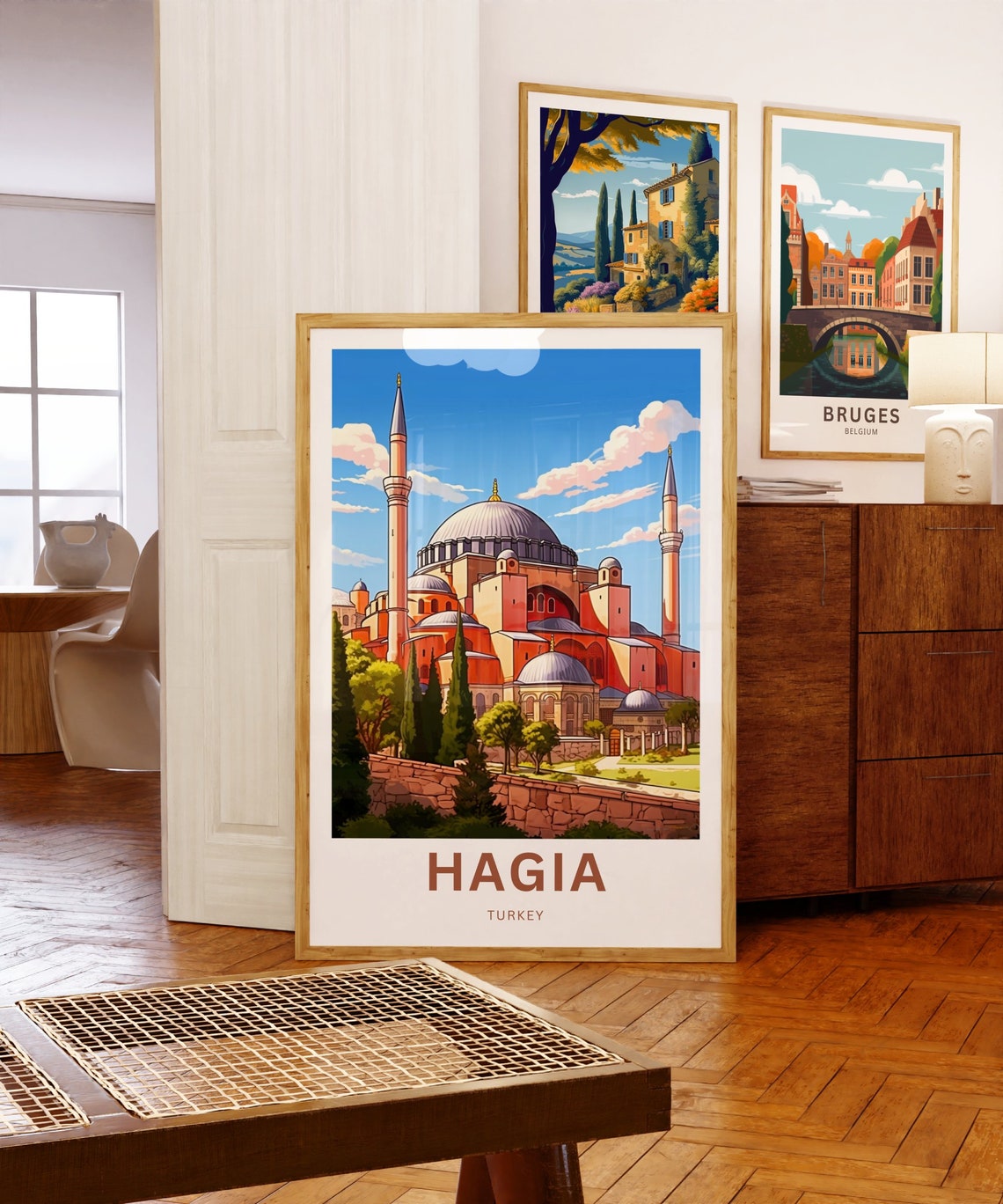 Hagia Sophia Turkey Travel Poster Historic Mosque Dome Minarets Art - Image 5