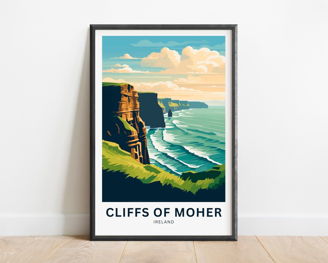 Cliffs Of Moher Travel Print Ireland Poster Print