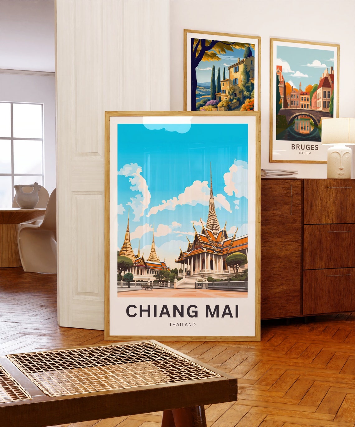 Chiang Mai Thailand Golden Temples Spires Tropical Travel Poster - Image 5
