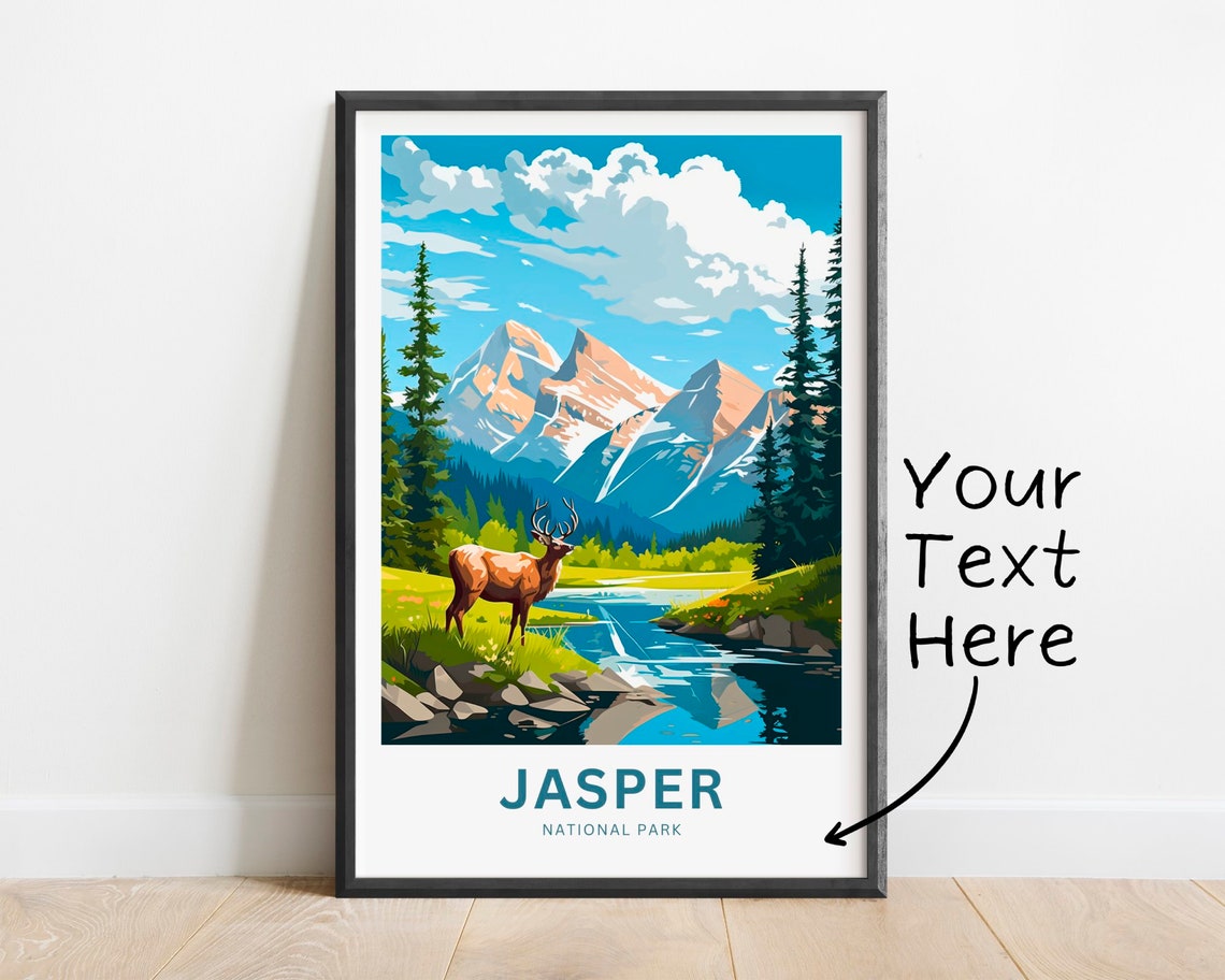 Jasper National Park Canada Elk River Personalized Poster Art