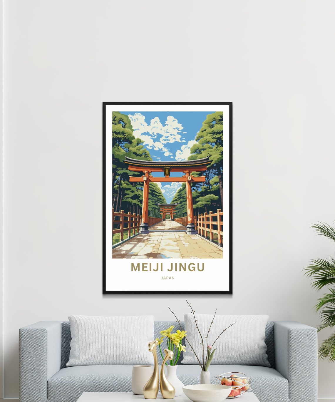 Personalized Meiji Jingu Torii Gate Custom Text Travel Poster - Image 3