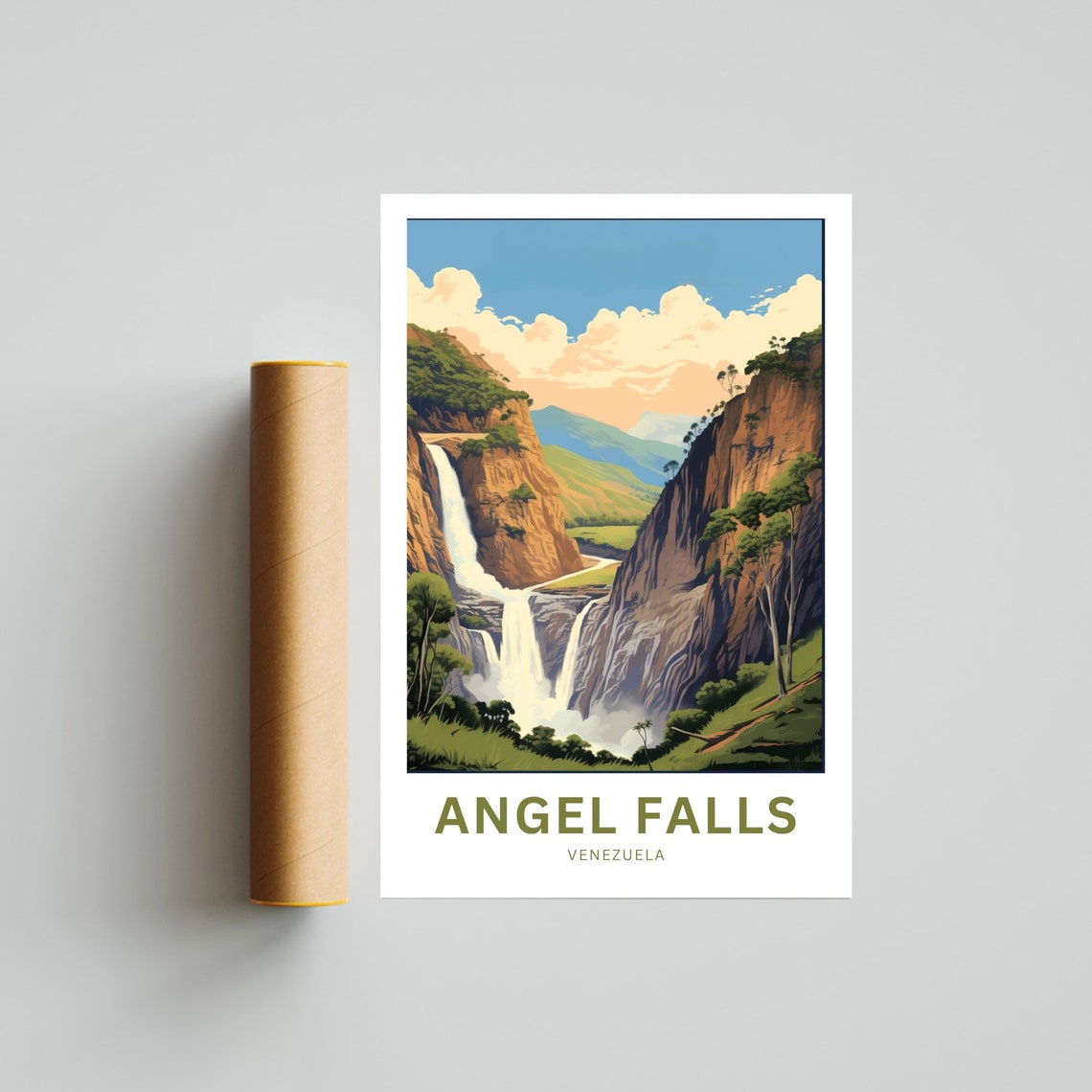 Personalized Angel Falls Venezuela Beautiful Waterfall Poster - Image 4