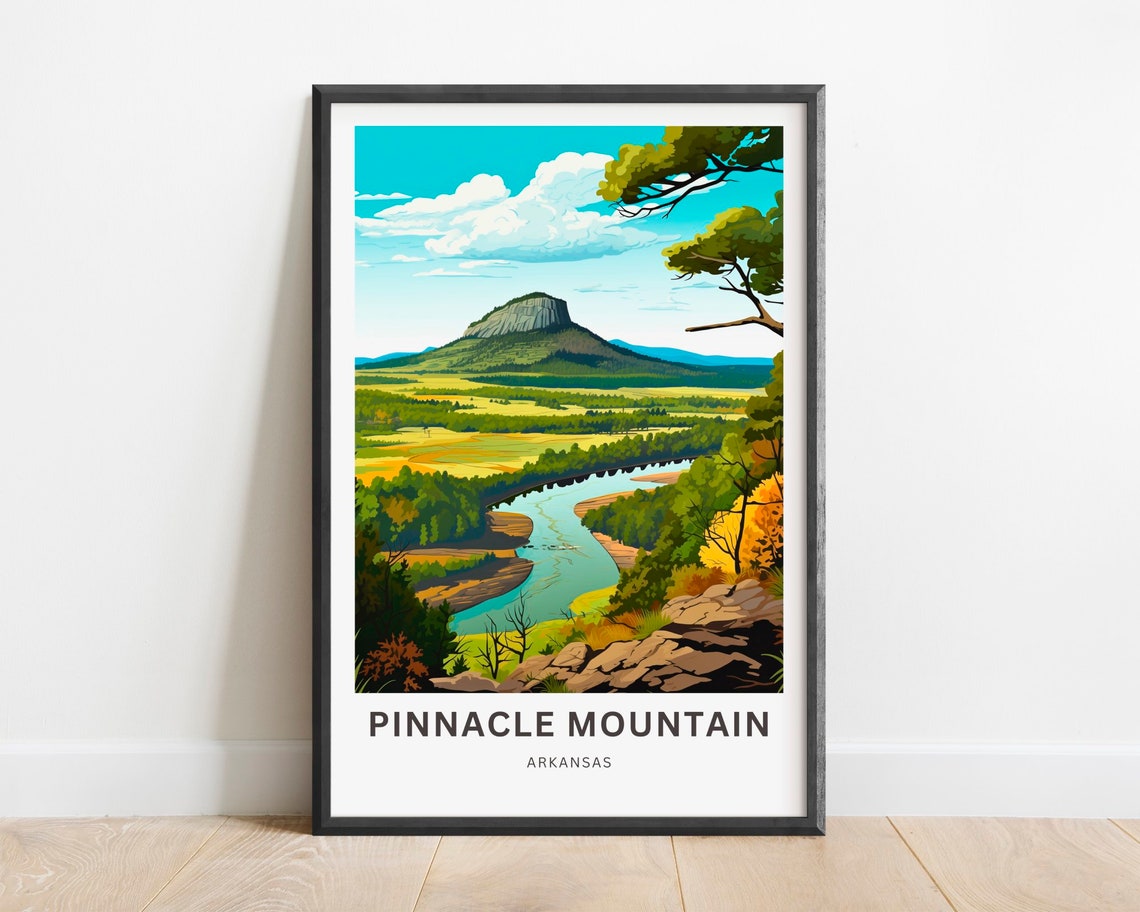 Pinnacle Mountain Arkansas River Valley Peak Vista Travel Poster