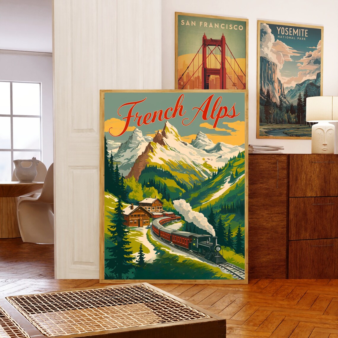 French Alps Vintage Travel Print French Alps Vintage Poster France Wall Art Framed Present Gift France Present - Image 5