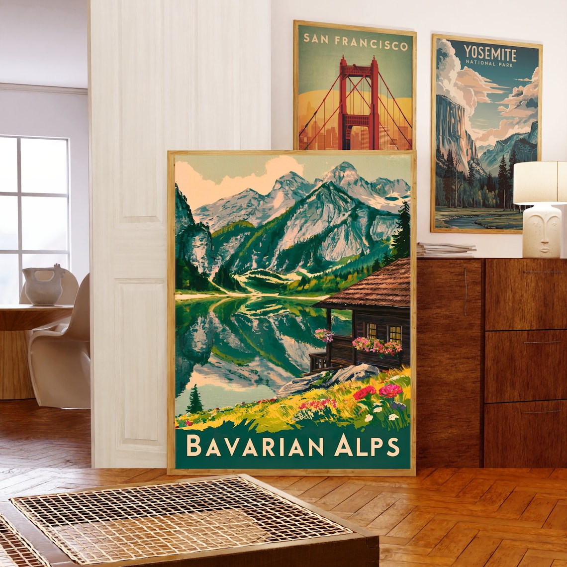 Bavarian Alps Vintage Travel Poster, Germany - Image 5