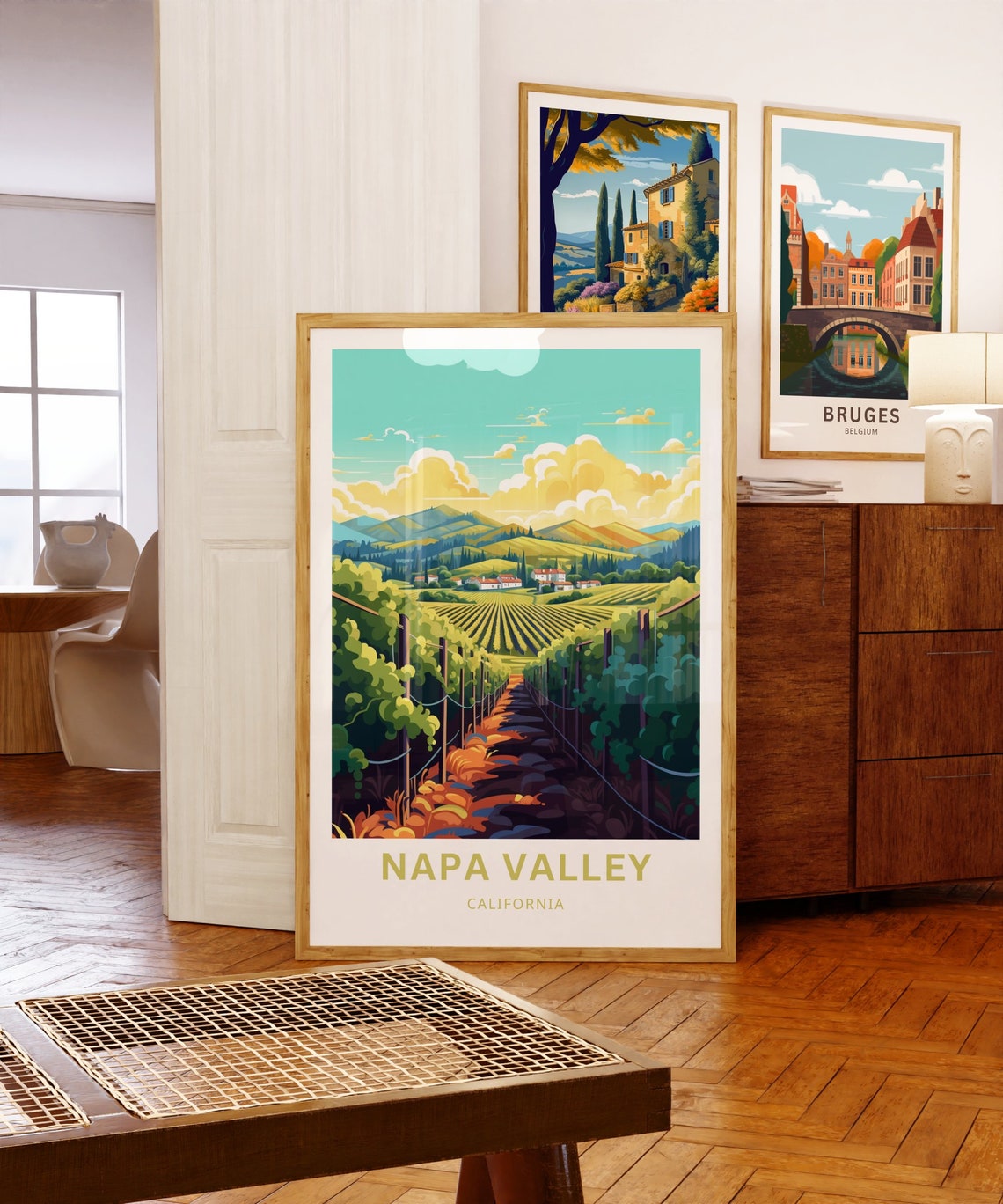Napa Valley California Vineyard Rows Winery Personalized Poster - Image 5