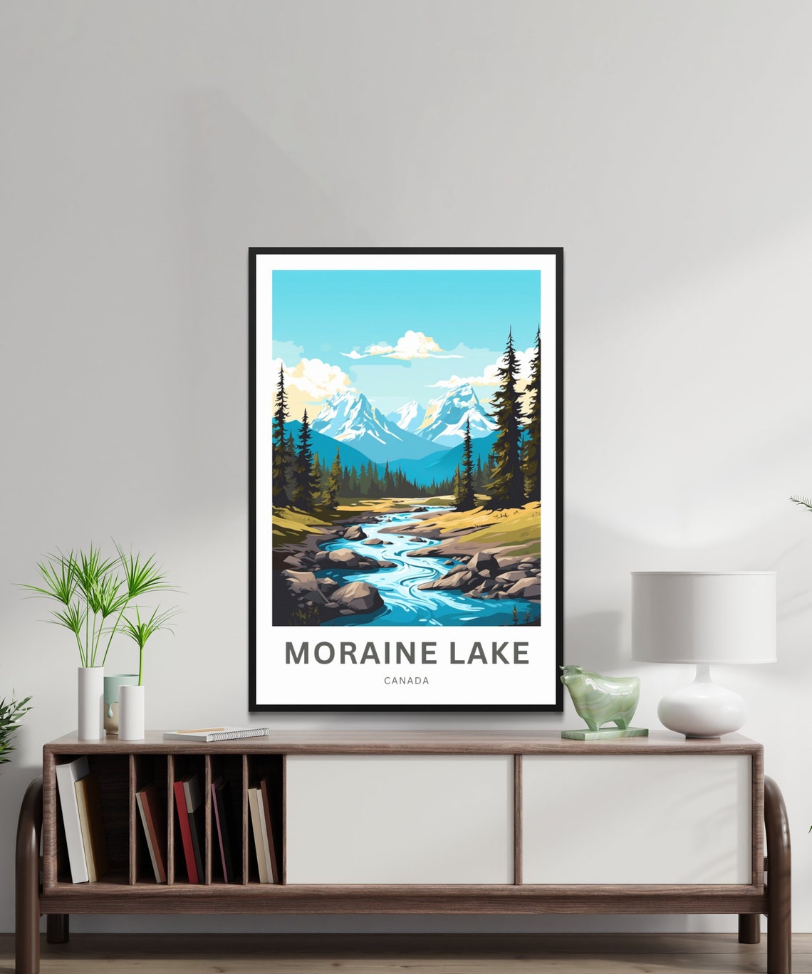 Personalized Moraine Lake Canada Mountain Stream Custom Travel Poster - Image 2