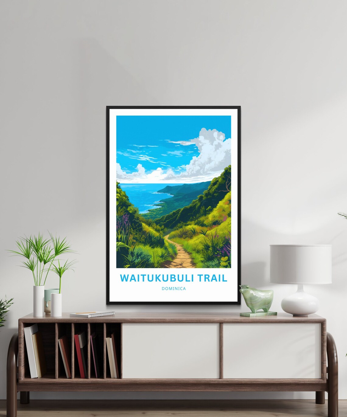 Waitukubuli Trail Dominica Vintage Travel Poster with Coastal Mountain Trail - Image 2