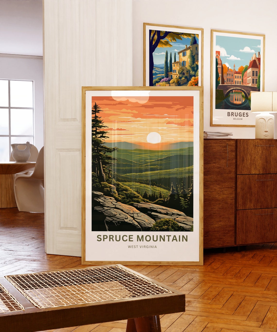 Spruce Mountain West Virginia Sunrise Ledge Vista Travel Poster - Image 5