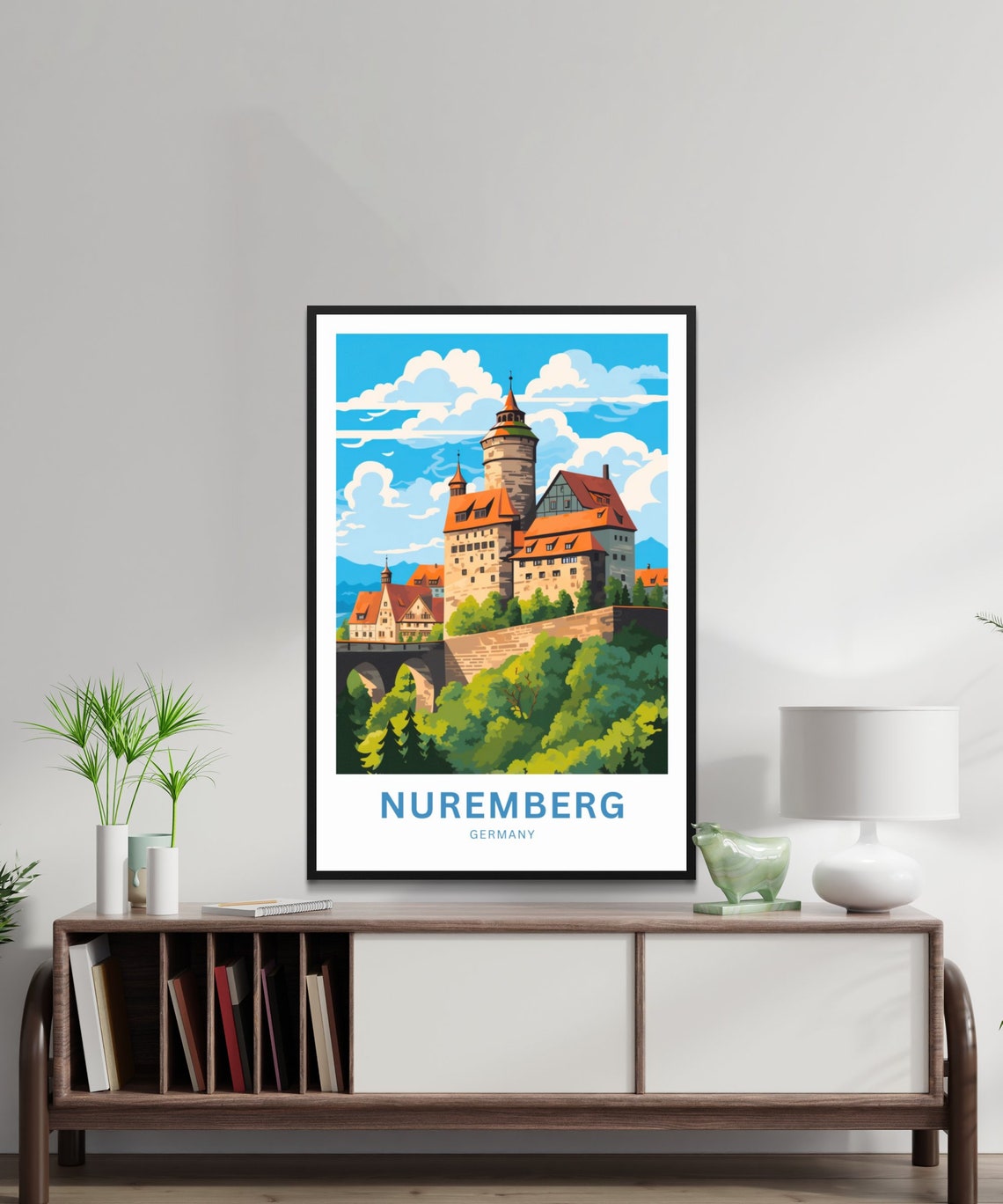 Nuremberg Germany Personalized Medieval Castle Tower Travel Poster - Image 2