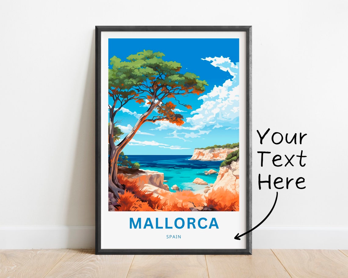 Mallorca Personalized Spain Mediterranean Cliffs and Cove Poster