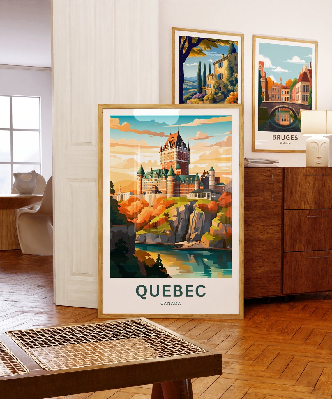 Chateau Frontenac Quebec Cliff Personalized Custom Text Canada Poster - Image 5