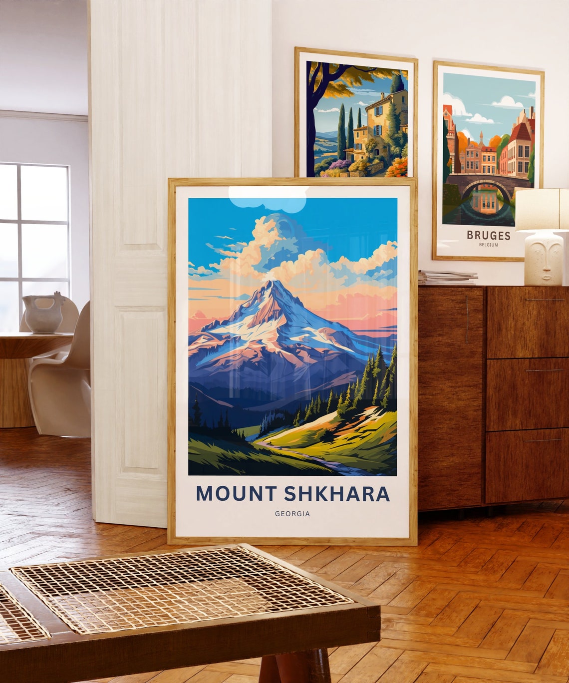 Mount Shkhara Pink Sunrise Glacier Personalized Georgia Poster - Image 5