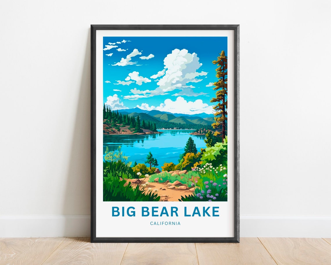 Big Bear Lake California Wildflower Meadow Trail Travel Poster