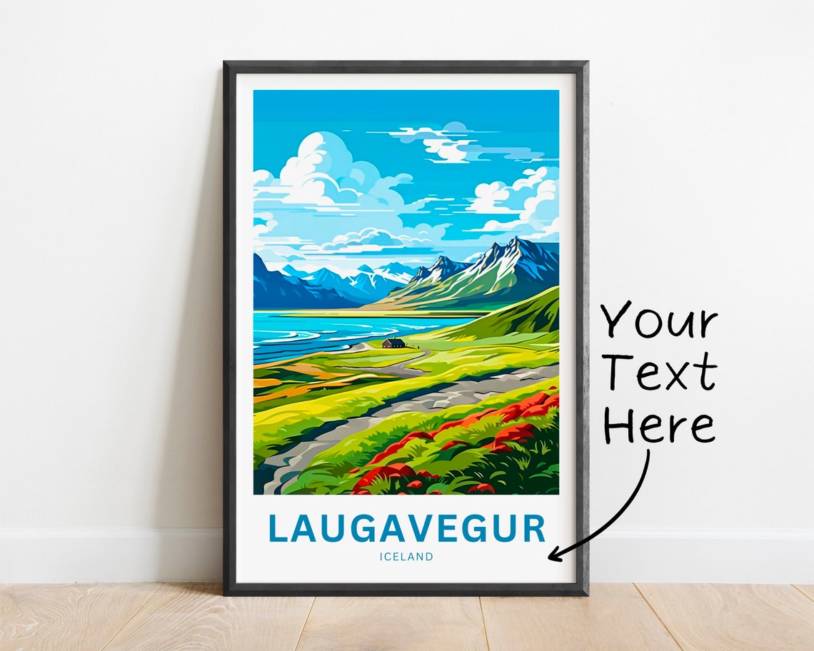 Laugavegur Iceland Personalized Green Valley Trail Art Poster