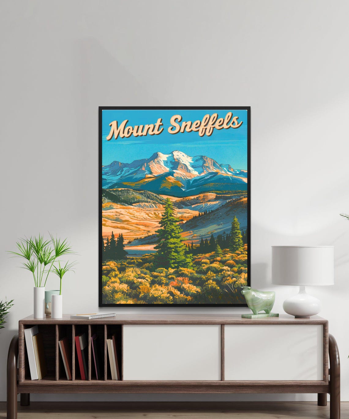 Mount Sneffels Colorado Golden Meadow Snowy Peak Travel Poster - Image 3