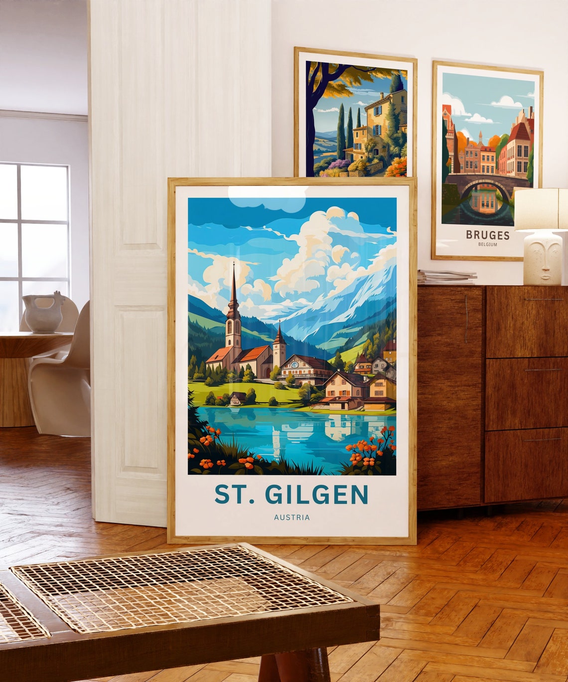 St. Gilgen Personalized Lakeside Church Austria Travel Poster - Image 5