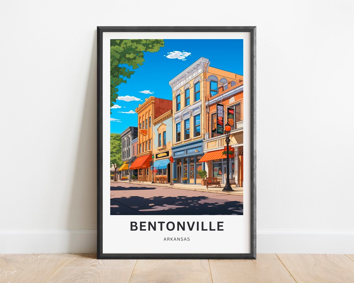 Bentonville Arkansas Historic Downtown Main Street Shops Poster