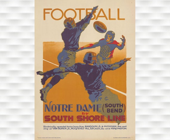 Notre Dame Vintage Football Poster Fighting Irish
