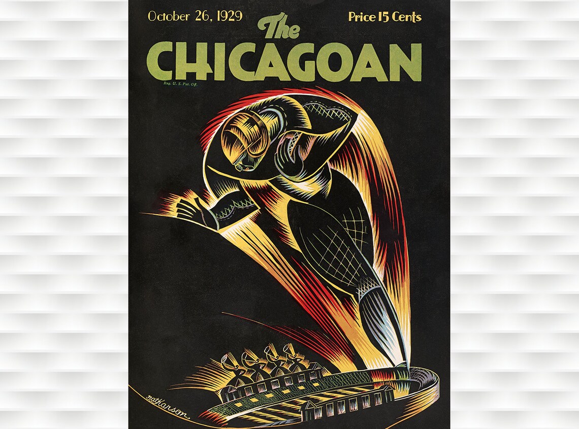 The Chicagoan October 1929 Art Deco Diver Magazine Cover Poster