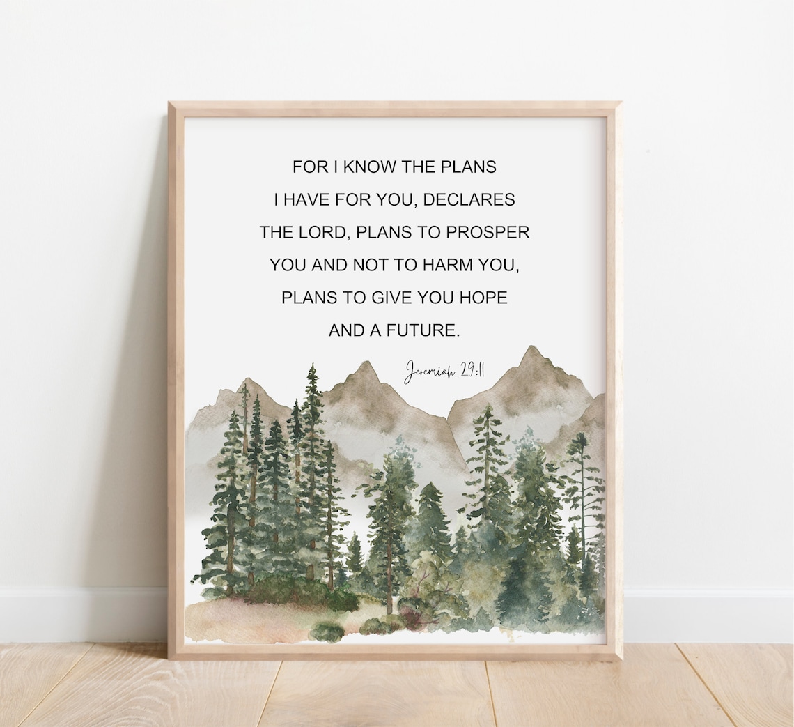 Jeremiah 29 11 Plans To Prosper You Pine Forest Mountain Poster