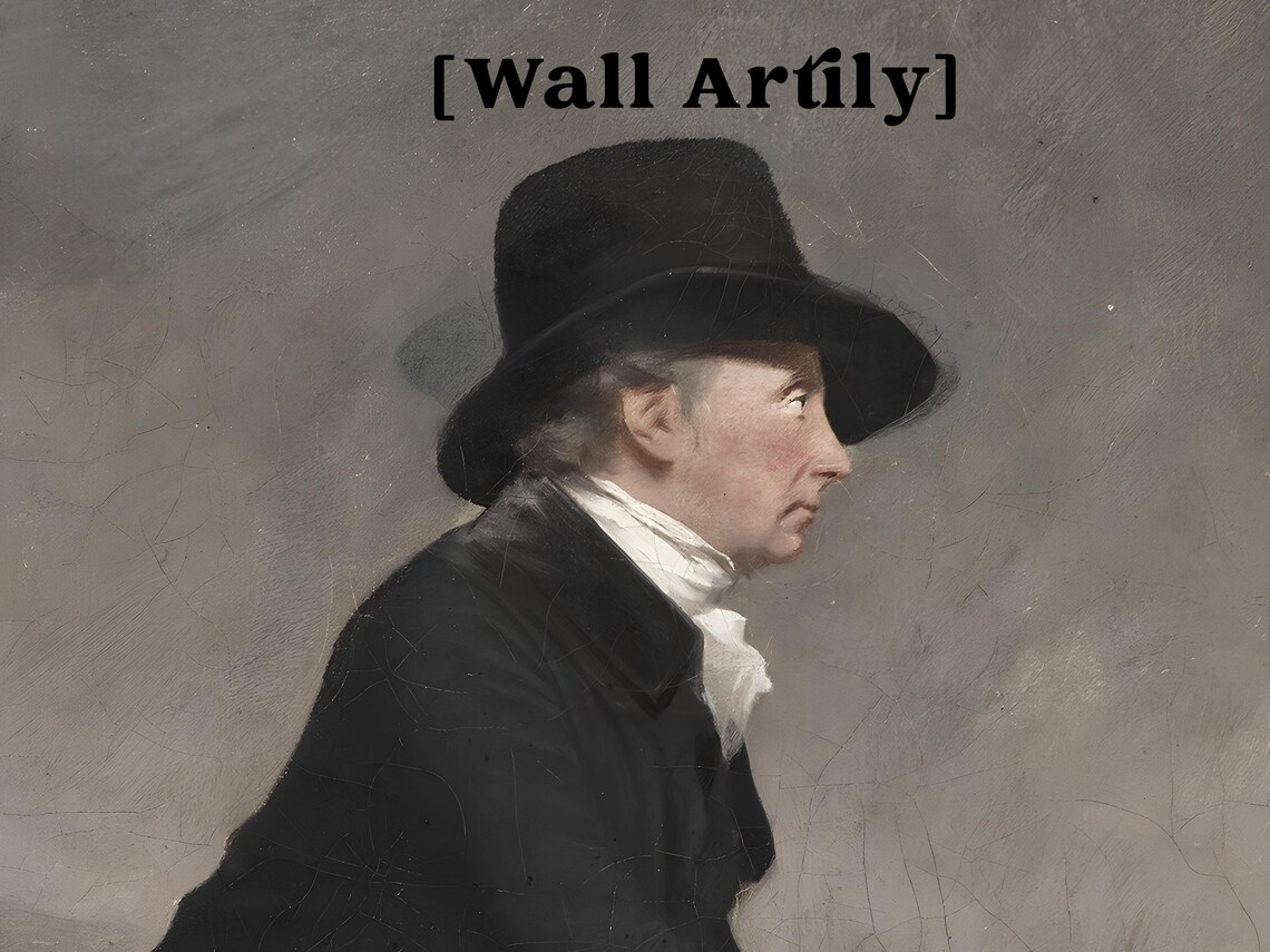 Gentleman in Black Top Hat Classic Portrait Oil Painting Print