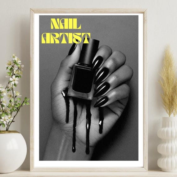 Editorial Style Beauty Salon Prints Nail Art Stylish Studio Decor Tech Gift Fashion Poster