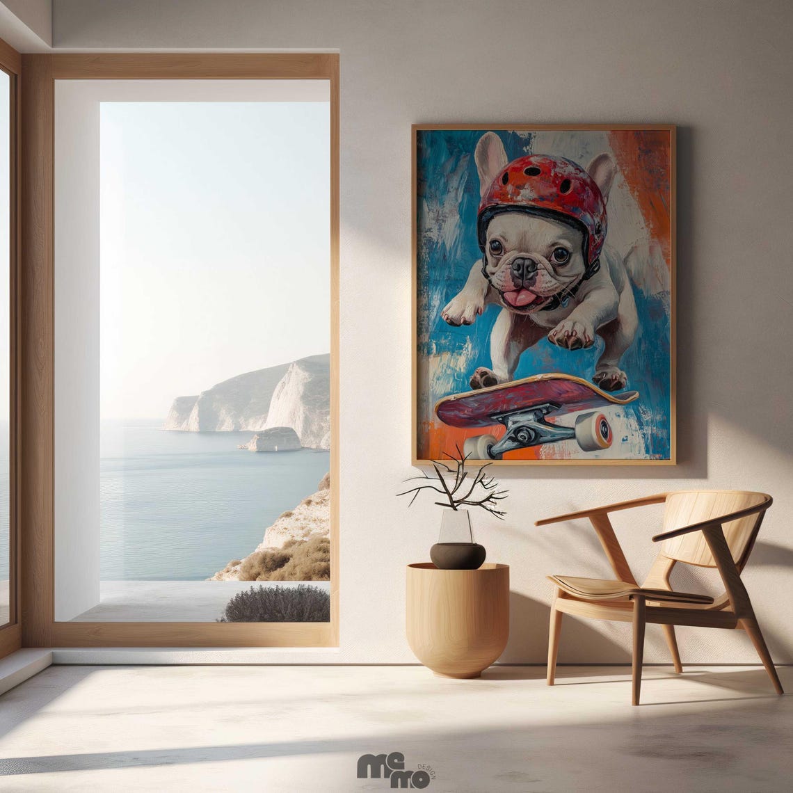 French Bulldog Skater Dog, Kids Room Nursery Decor - Image 2