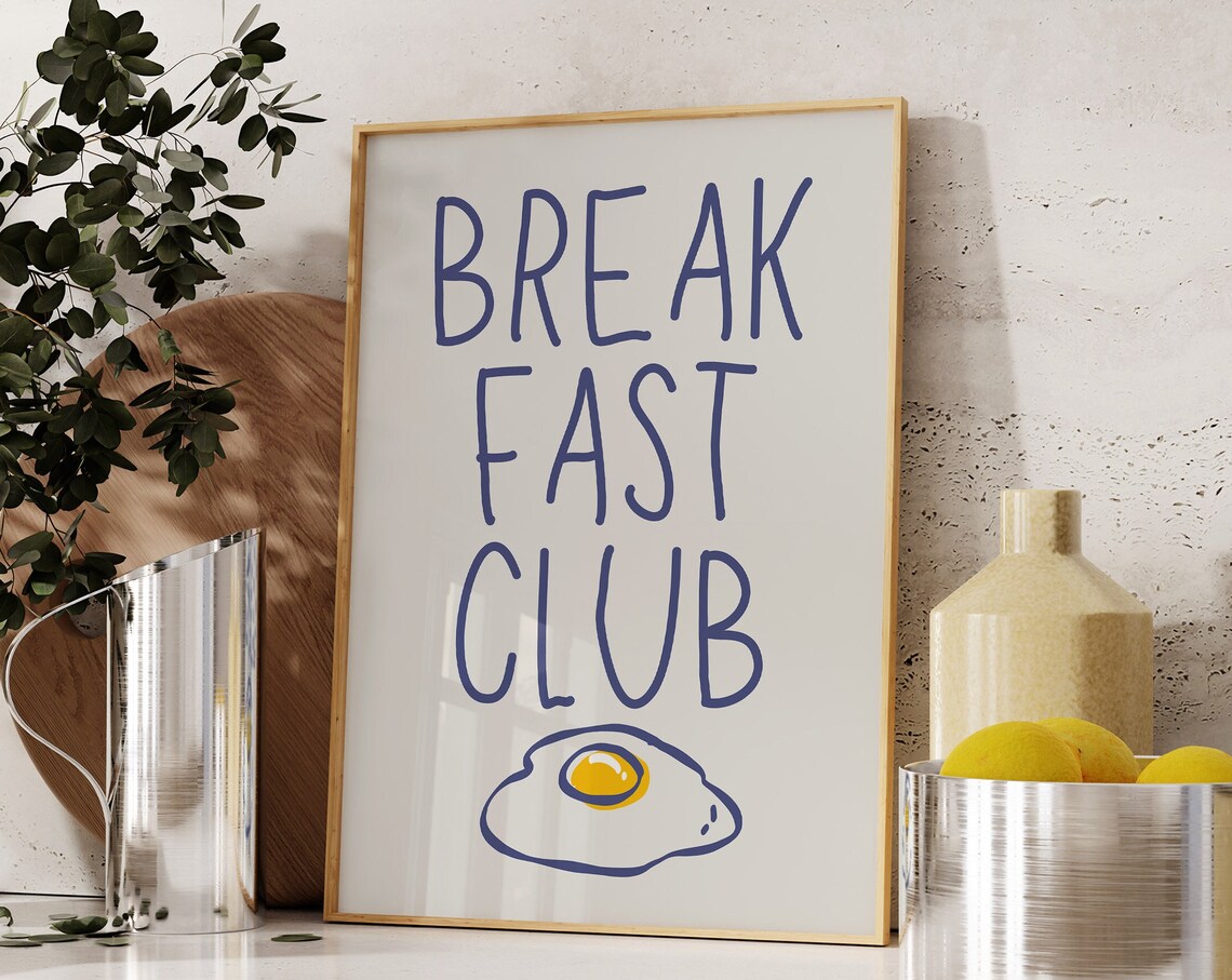 Cute Breakfast Print Aesthetic Kitchen Decor Funny Food Poster Modern Kitchen Print Egg Poster Dining Room Art 1 Print