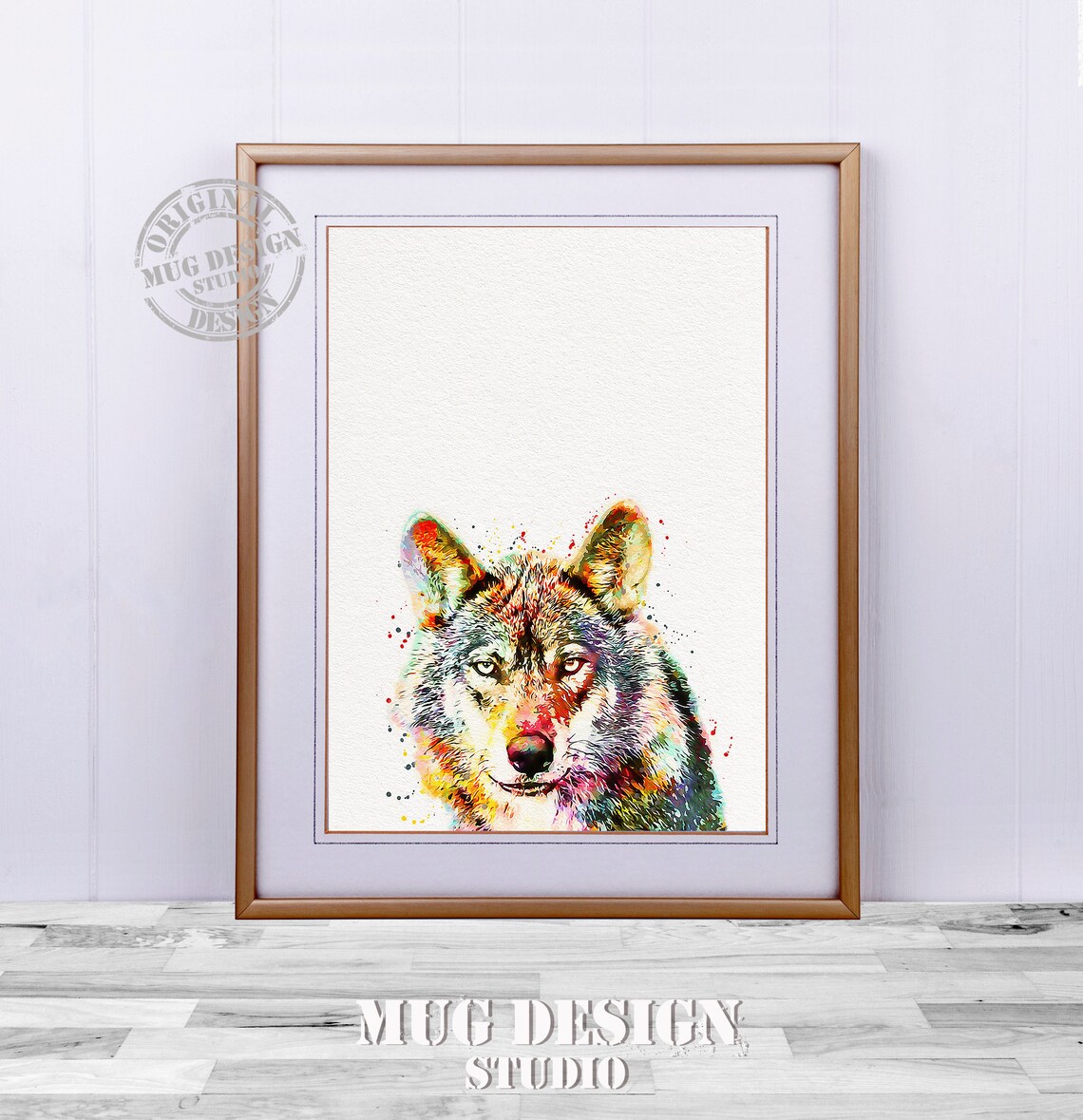 Wolf Watercolor Art Print, Forest Animal Illustration - Image 2