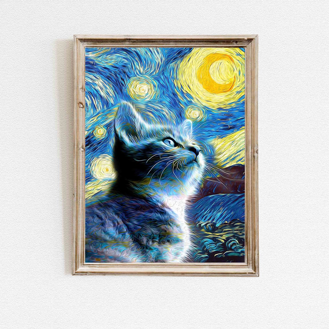 Starry Night Pet Portrait, Van Gogh-Inspired Gift - Image 4