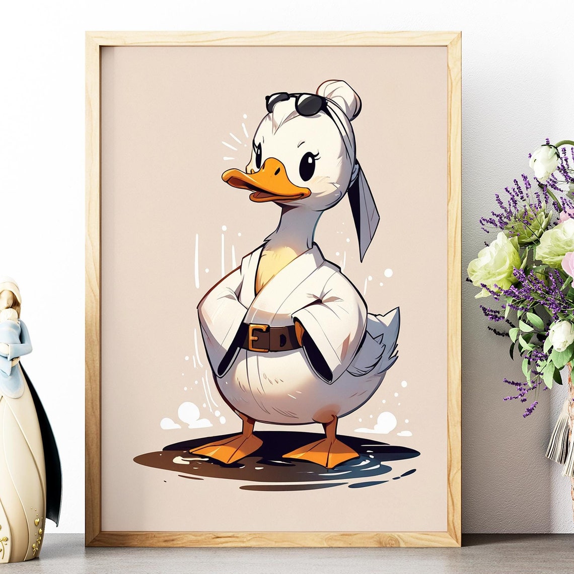Spa Day Duck Bathrobe Sunglasses Cute Funny Bathroom Wall Poster