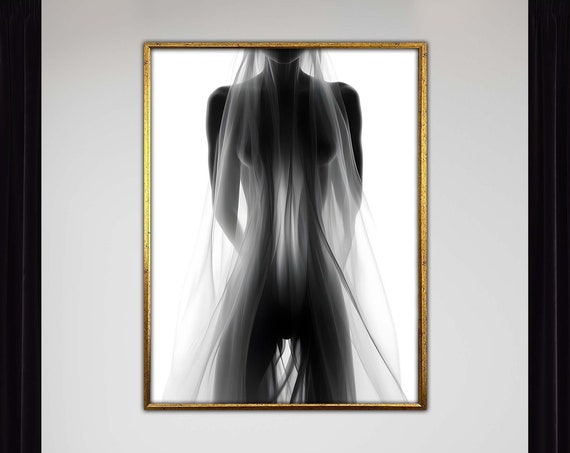 Canvas Painting Nude Art Erotic Silhouette Sensual Wall Print Black And White Elegant Decor Ready To Hang
