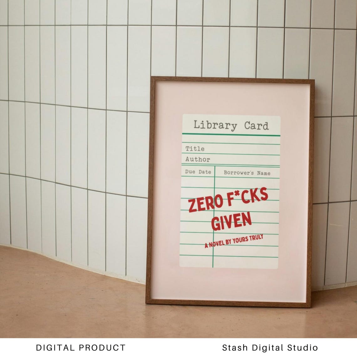 Zero Fcks Given Library Card Funny Book Lover Rude Quote Poster