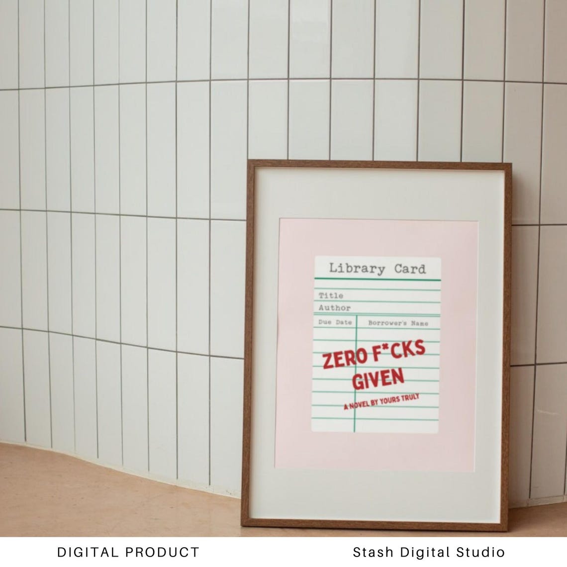 Zero Fcks Given Library Card Funny Book Lover Rude Quote Poster - Image 3