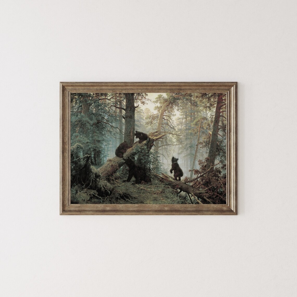 Shishkin Morning Pine Forest Bears Vintage Wildlife Art Wall Poster - Image 3