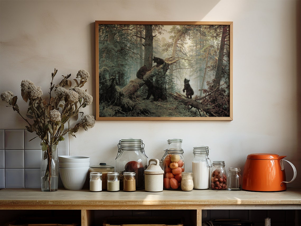 Shishkin Morning Pine Forest Bears Vintage Wildlife Art Wall Poster - Image 4