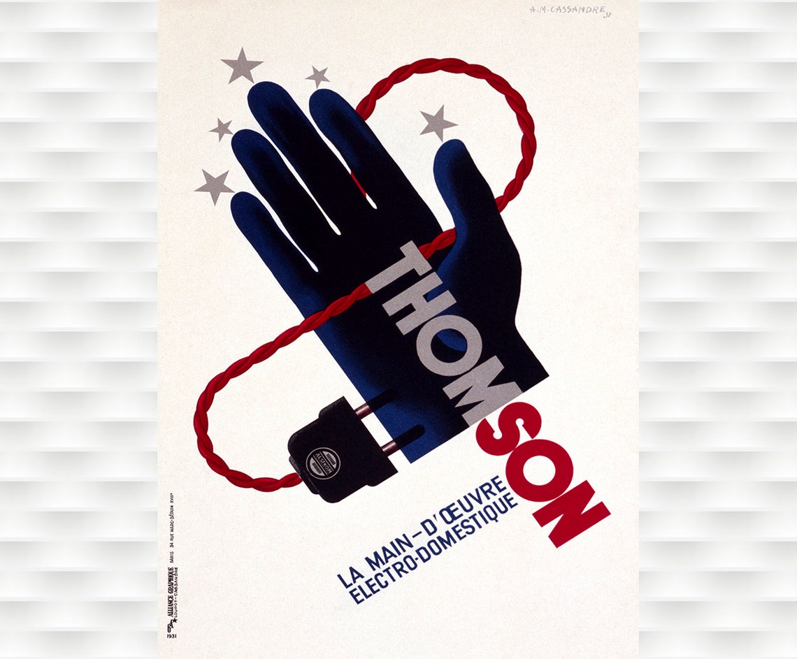 Thomson La Main dOeuvre Cassandre 1931 Art Deco French Poster