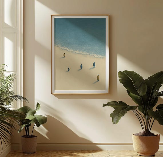 Minimalist Beach Print Abstract Coastal Painting Scandinavian Wall Art