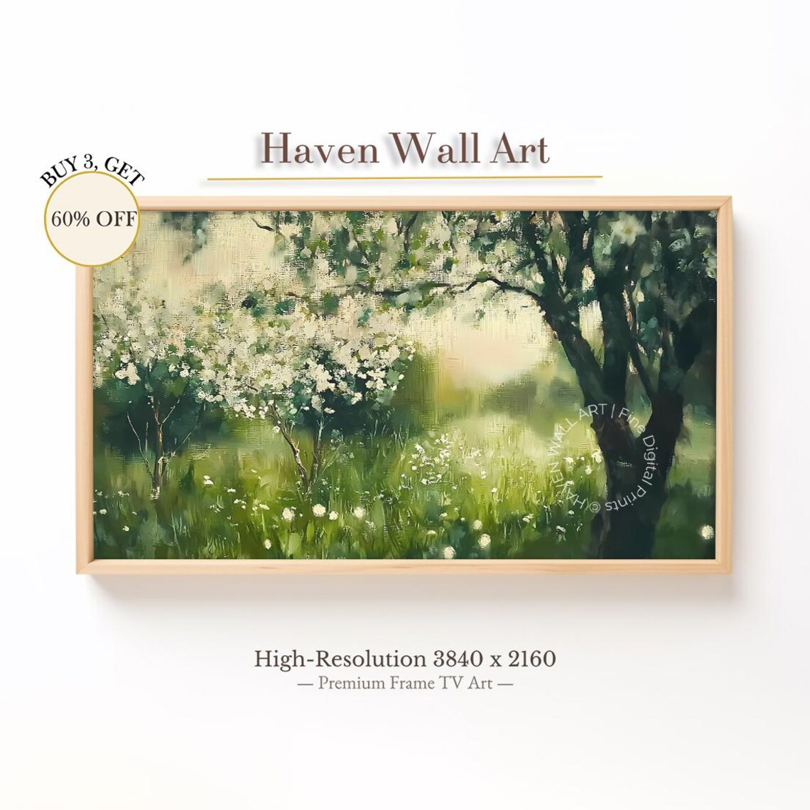 Morning Light In Blossom Garden Soft Floral Oil Painting Poster