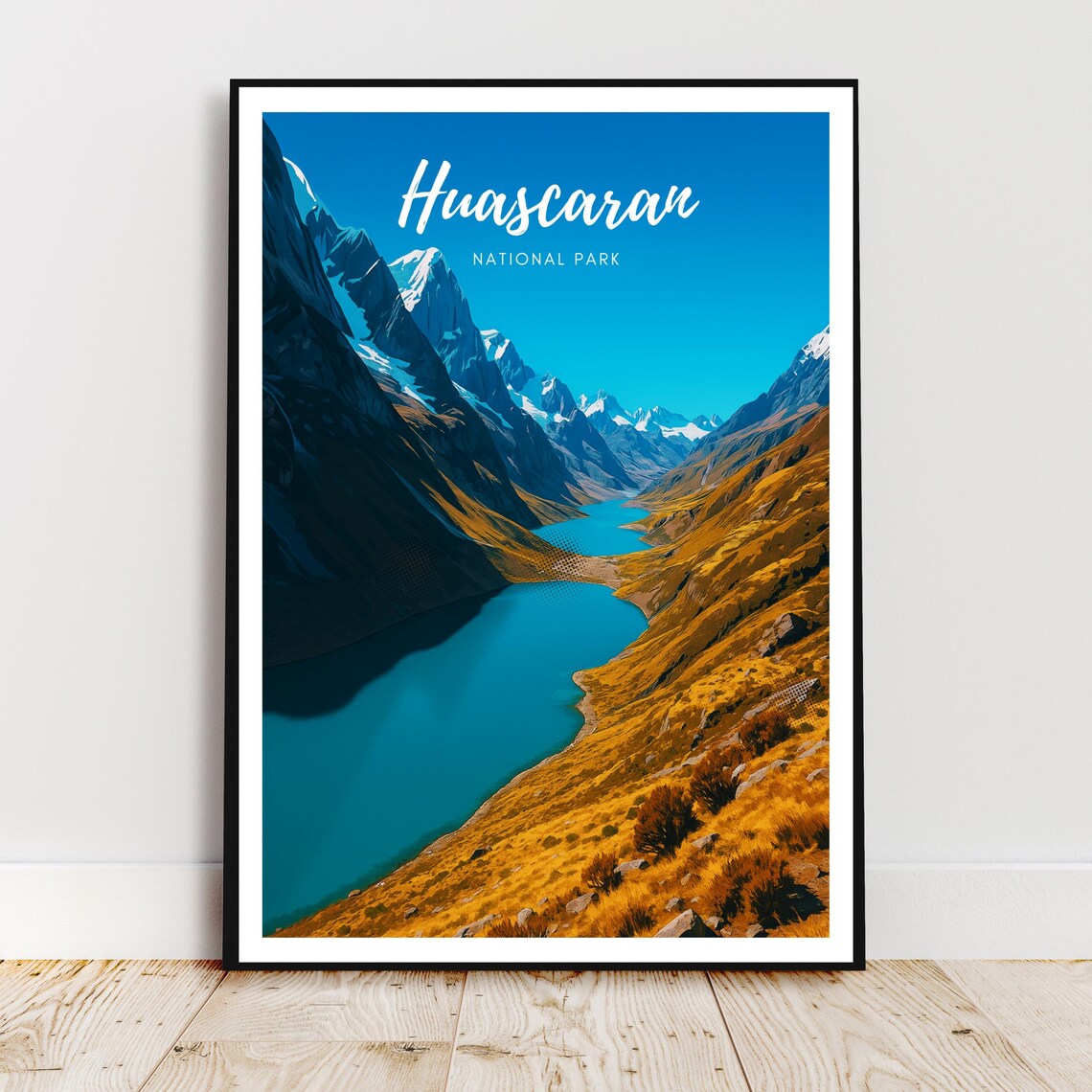 Huascaran National Park Peru Andes Lakes Mountain Peaks Travel Poster