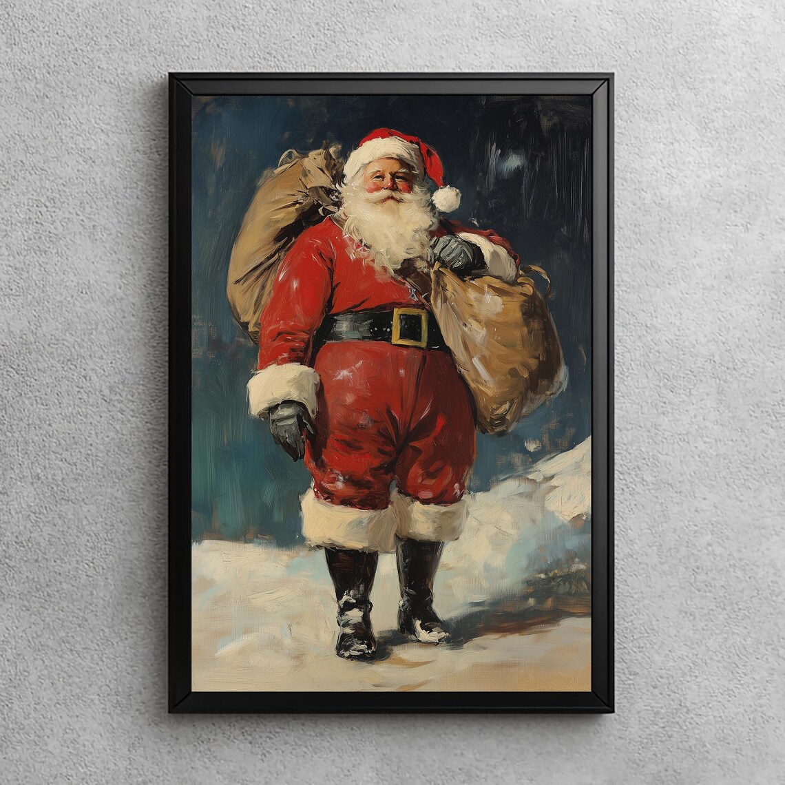Vintage Santa Claus Christmas Art Print