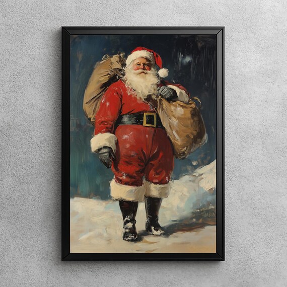 Vintage Santa Claus Christmas Art Print