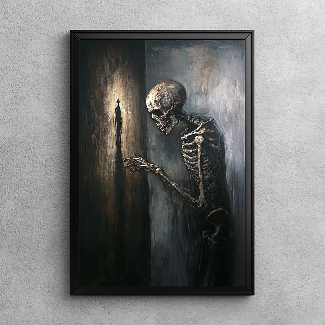 Moody Skeleton Halloween Haunted House Art Print