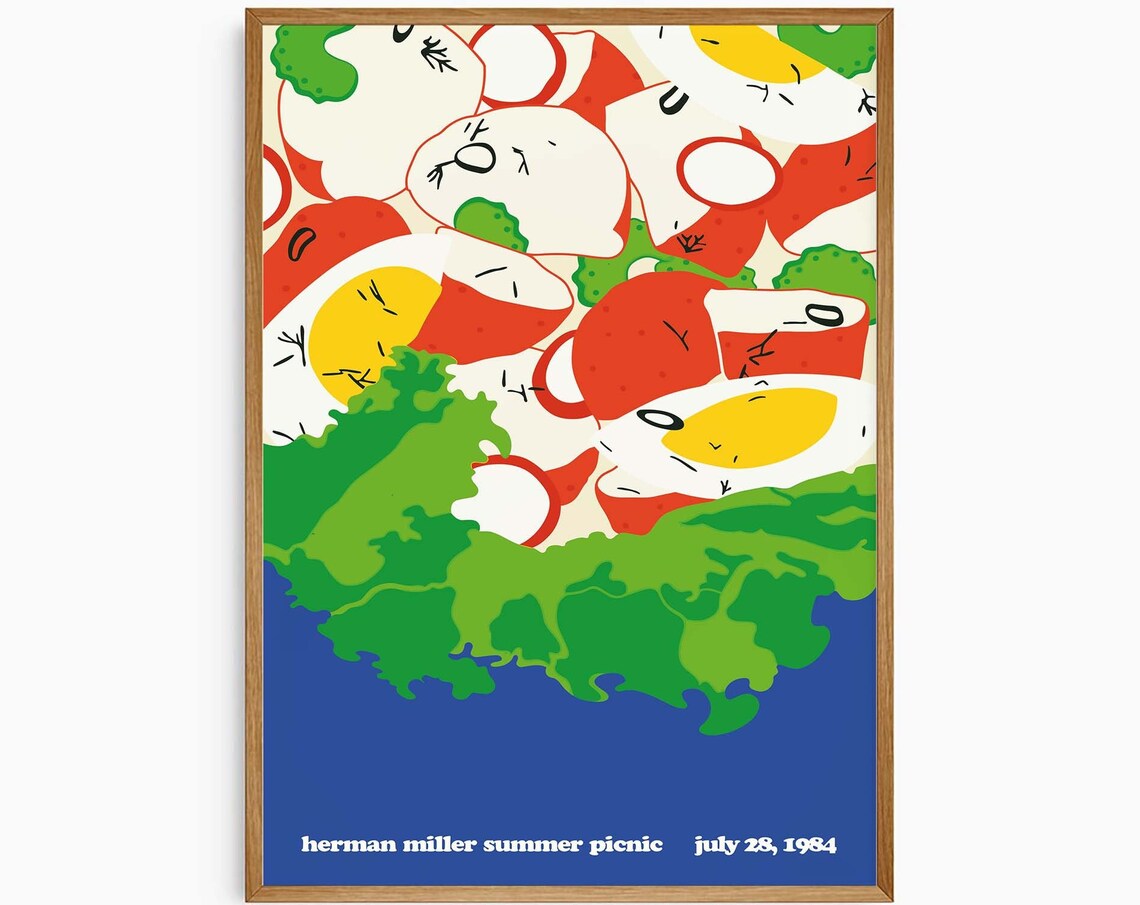 Herman Miller Summer Picnic 1984 Salad Bowl Pop Art Food Poster